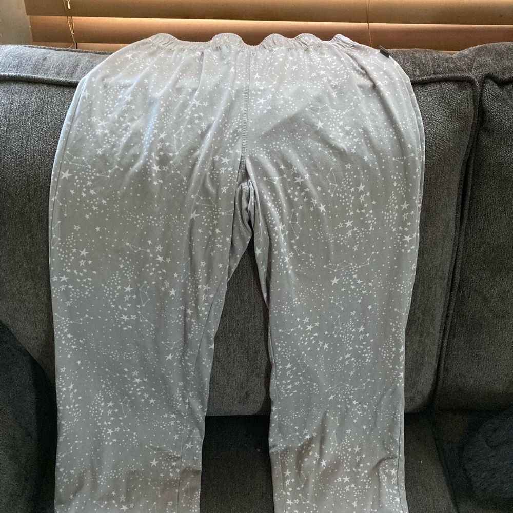 grey pajama pants with stars